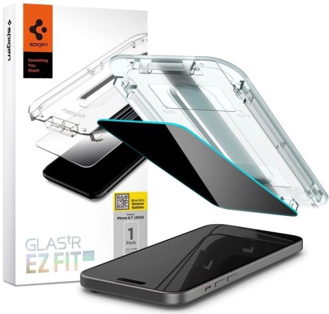 Szkło hartowane Spigen Glas.tR EZ Fit Privacy na iPhone 15 Pro Szkło hartowane Spigen Glas.tR EZ Fit Privacy na iPhone 15 Pro