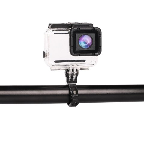 Uchwyt aluminiowy do montażu kamery GoPro - na kierownicę rowerową - czarny Uchwyt aluminiowy do montażu kamery GoPro - na kierownicę rowerową - czarny