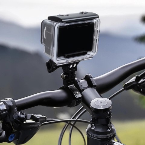 Uchwyt aluminiowy do montażu kamery GoPro - na kierownicę rowerową - czarny Uchwyt aluminiowy do montażu kamery GoPro - na kierownicę rowerową - czarny