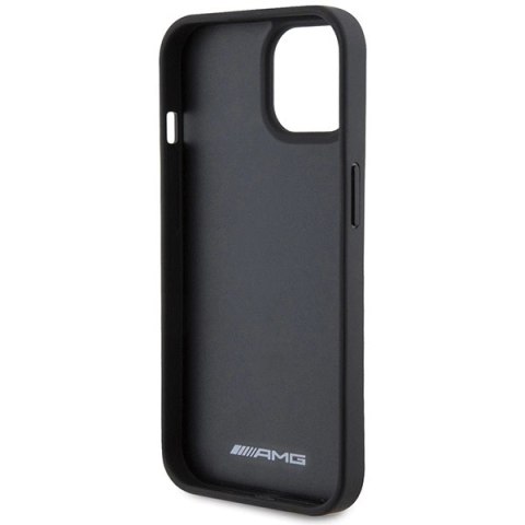 Etui AMG Leather Debossed Lines do iPhone 15 - czarne Etui AMG Leather Debossed Lines do iPhone 15 - czarne
