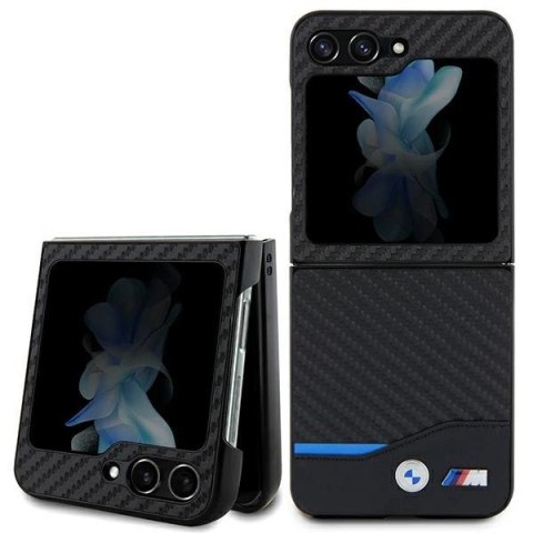 Etui BMW Leather Carbon do Samsung Galaxy Z Flip 5 - czarne Etui BMW Leather Carbon do Samsung Galaxy Z Flip 5 - czarne