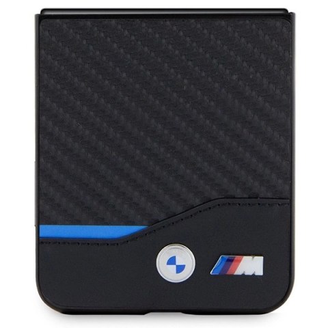 Etui BMW Leather Carbon do Samsung Galaxy Z Flip 5 - czarne Etui BMW Leather Carbon do Samsung Galaxy Z Flip 5 - czarne