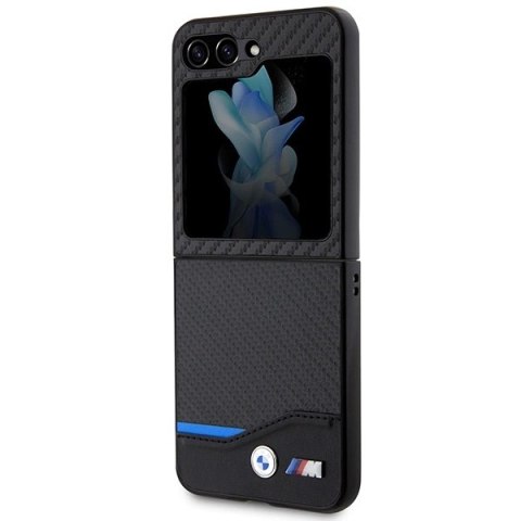 Etui BMW Leather Carbon do Samsung Galaxy Z Flip 5 - czarne Etui BMW Leather Carbon do Samsung Galaxy Z Flip 5 - czarne