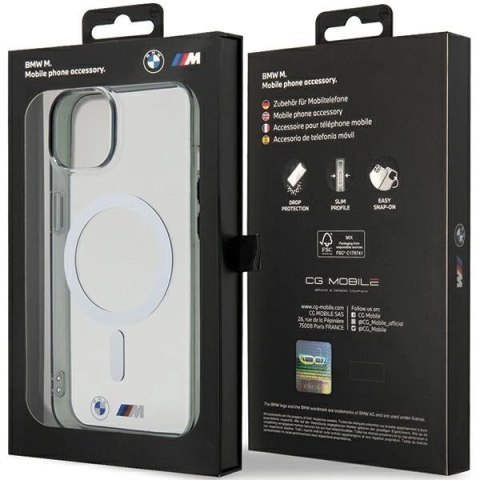 Etui BMW Silver Ring MagSafe do iPhone 15 - przezroczyste Etui BMW Silver Ring MagSafe do iPhone 15 - przezroczyste