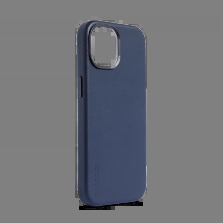 Etui Decoded Leather Case skórzane z MagSafe do iPhone 15 - niebieskie