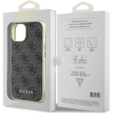 Etui Guess 4G Charms Collection do iPhone 15 - szare