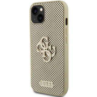 Etui Guess Perforated 4G Glitter do iPhone 15 - złote
