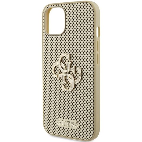 Etui Guess Perforated 4G Glitter do iPhone 15 - złote