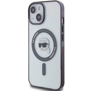 Etui Karl Lagerfeld IML Karl's Head MagSafe do iPhone 15 Plus - przezroczyste