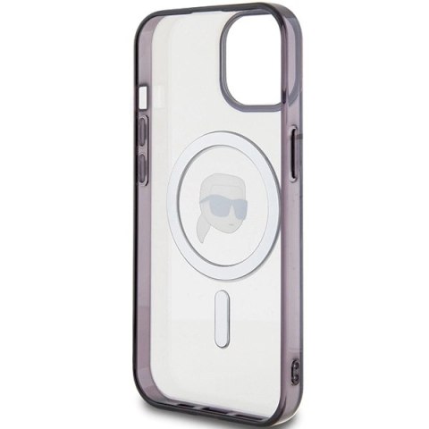 Etui Karl Lagerfeld IML Karl's Head MagSafe do iPhone 15 Plus - przezroczyste