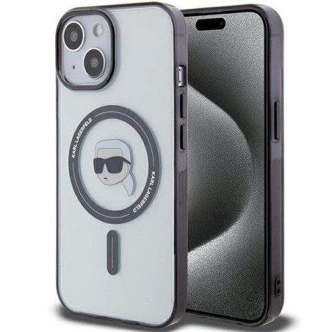 Etui Karl Lagerfeld IML Karl's Head MagSafe do iPhone 15 - przezroczyste Etui Karl Lagerfeld IML Karl's Head MagSafe do iPhone 15 - przezroczyste