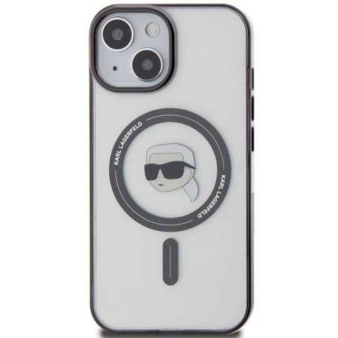 Etui Karl Lagerfeld IML Karl's Head MagSafe do iPhone 15 - przezroczyste Etui Karl Lagerfeld IML Karl's Head MagSafe do iPhone 15 - przezroczyste