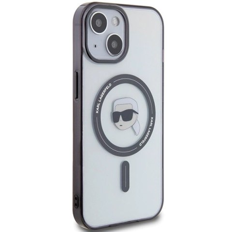 Etui Karl Lagerfeld IML Karl's Head MagSafe do iPhone 15 - przezroczyste Etui Karl Lagerfeld IML Karl's Head MagSafe do iPhone 15 - przezroczyste