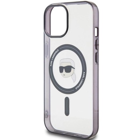 Etui Karl Lagerfeld IML Karl's Head MagSafe do iPhone 15 - przezroczyste Etui Karl Lagerfeld IML Karl's Head MagSafe do iPhone 15 - przezroczyste