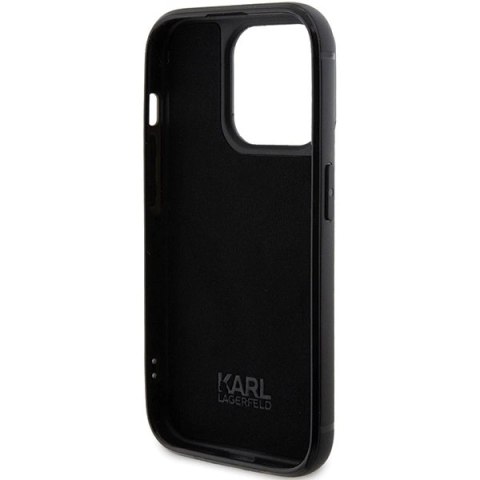 Etui Karl Lagerfeld Rhinestone Logo Metal Plate do iPhone 15 Pro - czarne Etui Karl Lagerfeld Rhinestone Logo Metal Plate do iPhone 15 Pro - czarne