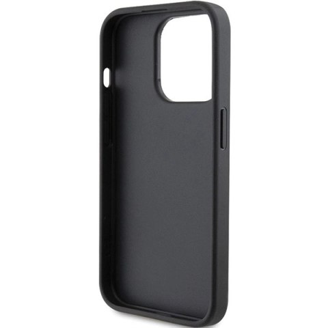 Etui Karl Lagerfeld Saffiano Cardslot Karl&Choupette Metal Pin do iPhone 15 Pro - czarne Etui Karl Lagerfeld Saffiano Cardslot Karl&Choupette Metal Pin do iPhone 15 Pro - czarne