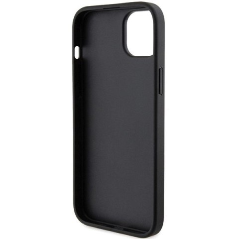 Etui Karl Lagerfeld Saffiano Cardslot Karl&Choupette Metal Pin do iPhone 15 - czarne Etui Karl Lagerfeld Saffiano Cardslot Karl&Choupette Metal Pin do iPhone 15 - czarne