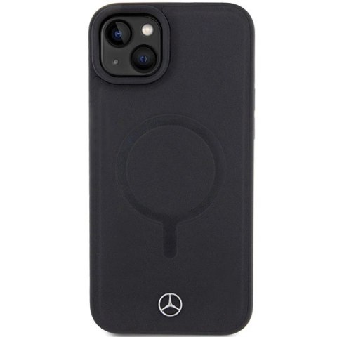 Etui Mercedes Smooth Leather MagSafe do iPhone 15 Plus - czarne Etui Mercedes Smooth Leather MagSafe do iPhone 15 Plus - czarne