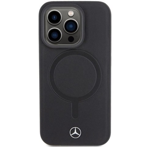 Etui Mercedes Smooth Leather MagSafe do iPhone 15 Pro Max - czarne
