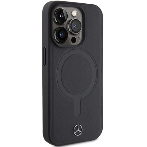 Etui Mercedes Smooth Leather MagSafe do iPhone 15 Pro Max - czarne