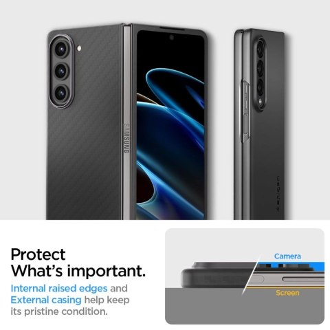 Etui Spigen Airskin Pro na Samsung Galaxy Z Fold 5 - czarne Etui Spigen Airskin Pro na Samsung Galaxy Z Fold 5 - czarne