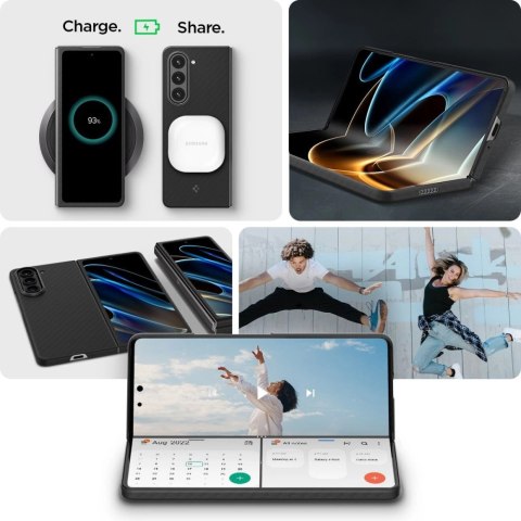 Etui Spigen Airskin Pro na Samsung Galaxy Z Fold 5 - czarne Etui Spigen Airskin Pro na Samsung Galaxy Z Fold 5 - czarne