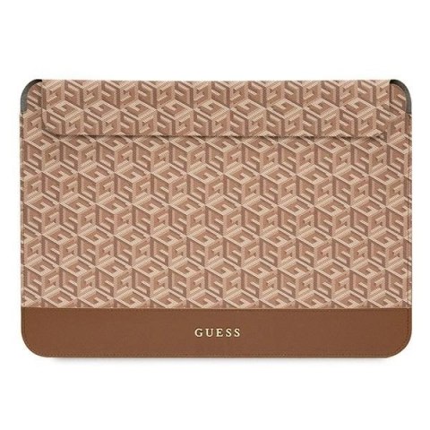 Pokrowiec Guess GCube Stripes na laptopa 16'' - brązowy Pokrowiec Guess GCube Stripes na laptopa 16'' - brązowy