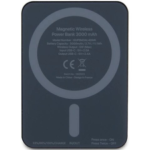 Powerbank Mercedes Stars Pattern MagSafe 5W 3000mAh - czarny Powerbank Mercedes Stars Pattern MagSafe 5W 3000mAh - czarny