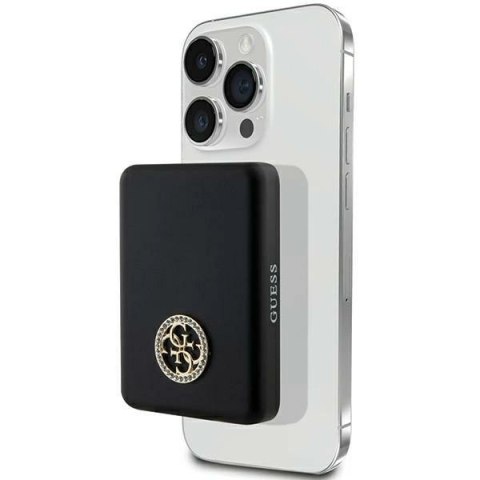 Powerbank indukcyjny Guess MagSafe 4G Strassed Metal Logo 15W 5000mAh - czarny Powerbank indukcyjny Guess MagSafe 4G Strassed Metal Logo 15W 5000mAh - czarny