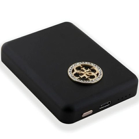 Powerbank indukcyjny Guess MagSafe 4G Strassed Metal Logo 15W 5000mAh - czarny Powerbank indukcyjny Guess MagSafe 4G Strassed Metal Logo 15W 5000mAh - czarny
