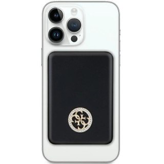 Powerbank indukcyjny Guess MagSafe 4G Strassed Metal Logo 5W 3000mAh - czarny