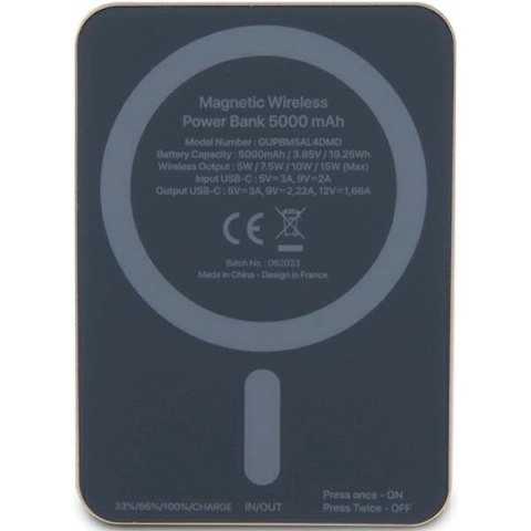 Powerbank indukcyjny Guess MagSafe Metal Script Logo 15W 5000mAh - złoty Powerbank indukcyjny Guess MagSafe Metal Script Logo 15W 5000mAh - złoty