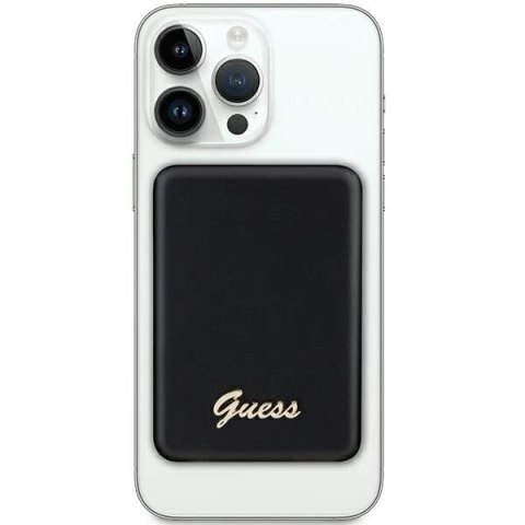 Powerbank indukcyjny Guess MagSafe Metal Script Logo 5W 3000mAh - czarny Powerbank indukcyjny Guess MagSafe Metal Script Logo 5W 3000mAh - czarny