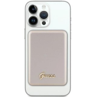 Powerbank indukcyjny Guess MagSafe Metal Script Logo 5W 3000mAh - złoty