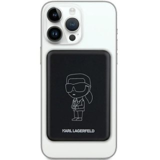 Powerbank indukcyjny Karl Lagerfeld NFT Outline Ikonik MagSafe 5000mAh - czarny