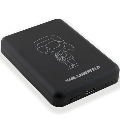 Powerbank indukcyjny Karl Lagerfeld NFT Outline Ikonik MagSafe 5000mAh - czarny