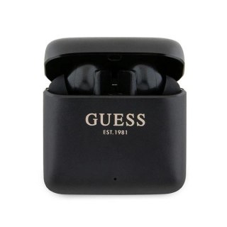 Słuchawki Bluetooth Guess Printed Logo TWS + stacja dokująca - czarne