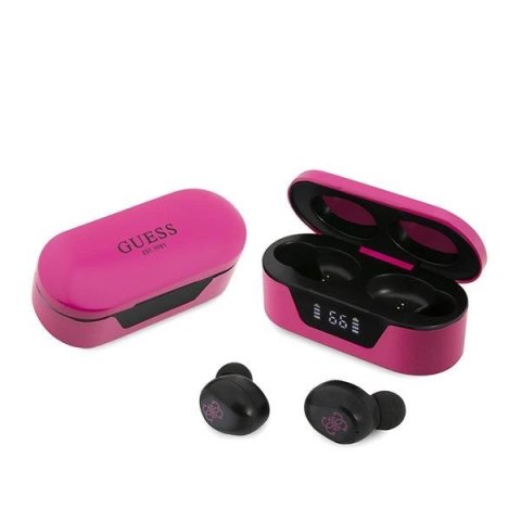 Słuchawki Bluetooth Guess TWS + stacja dokująca - różowe Słuchawki Bluetooth Guess TWS + stacja dokująca - różowe