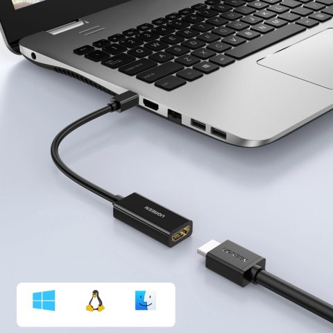 Adapter Ugreen MD112 40360 mini DisplayPort (męski) / HDMI (żeński) 4K 2K 30Hz - czarny Adapter Ugreen MD112 40360 mini DisplayPort (męski) / HDMI (żeński) 4K 2K 30Hz - czarny
