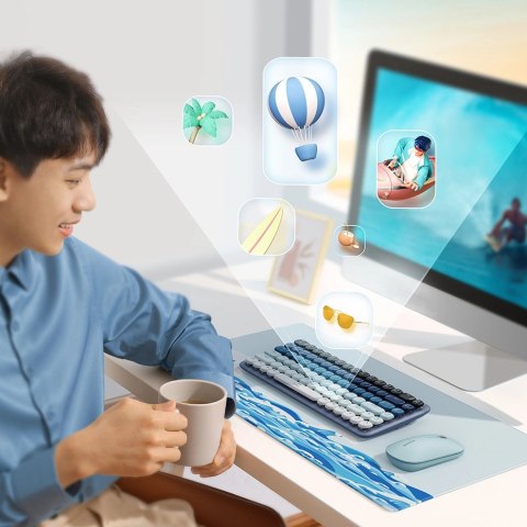 Bezprzewodowa klawiatura mechaniczna Ugreen KU101 Bluetooth / USB-C z podświetleniem - niebieska Bezprzewodowa klawiatura mechaniczna Ugreen KU101 Bluetooth / USB-C z podświetleniem - niebieska