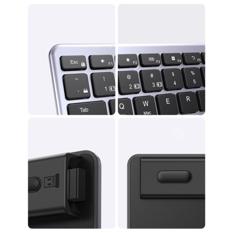 Bezprzewodowa klawiatura membranowa Ugreen KU005 Bluetooth / 2.4 GHz - czarna Bezprzewodowa klawiatura membranowa Ugreen KU005 Bluetooth / 2.4 GHz - czarna