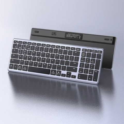 Bezprzewodowa klawiatura membranowa Ugreen KU005 Bluetooth / 2.4 GHz - czarna Bezprzewodowa klawiatura membranowa Ugreen KU005 Bluetooth / 2.4 GHz - czarna