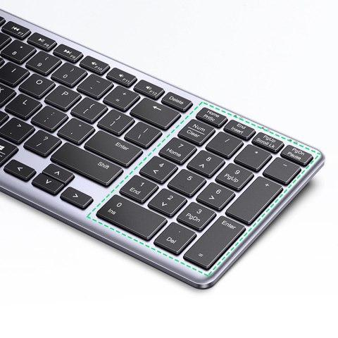 Bezprzewodowa klawiatura membranowa Ugreen KU005 Bluetooth / 2.4 GHz - czarna Bezprzewodowa klawiatura membranowa Ugreen KU005 Bluetooth / 2.4 GHz - czarna