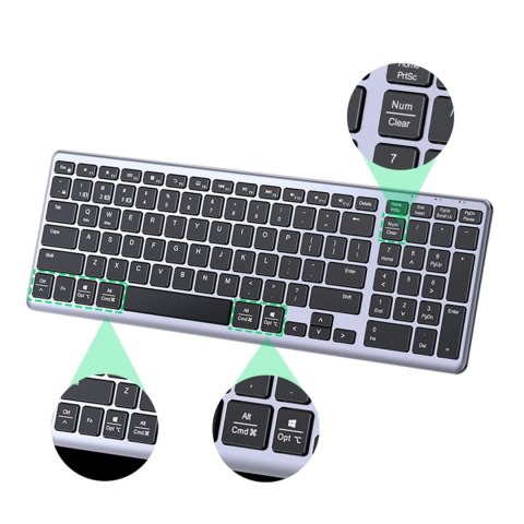 Bezprzewodowa klawiatura membranowa Ugreen KU005 Bluetooth / 2.4 GHz - czarna Bezprzewodowa klawiatura membranowa Ugreen KU005 Bluetooth / 2.4 GHz - czarna