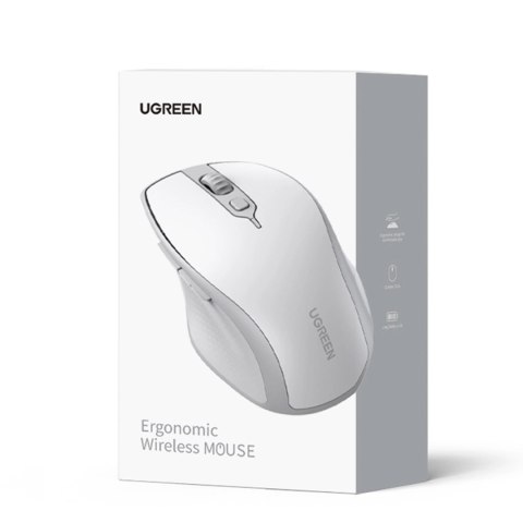 Bezprzewodowa mysz Ugreen MU101 ergonomiczna Bluetooth / 2.4 GHz - biała Bezprzewodowa mysz Ugreen MU101 ergonomiczna Bluetooth / 2.4 GHz - biała
