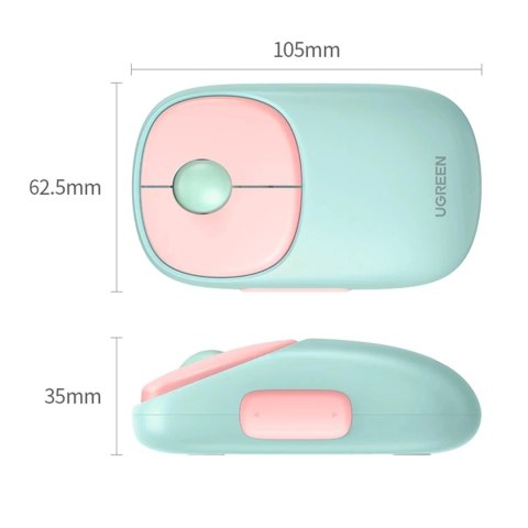 Bezprzewodowa mysz Ugreen MU102 FUN+ Bluetooth / 2.4 GHz - różowa Bezprzewodowa mysz Ugreen MU102 FUN+ Bluetooth / 2.4 GHz - różowa