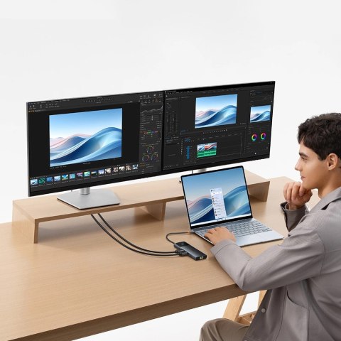HUB 10w1 Baseus Metal Gleam Series USB-C do USB-C PD / USB-C / 3x USB-A / 2x HDMI / RJ-45 / SD / TF - czarny HUB 10w1 Baseus Metal Gleam Series USB-C do USB-C PD / USB-C / 3x USB-A / 2x HDMI / RJ-45 / SD / TF - czarny