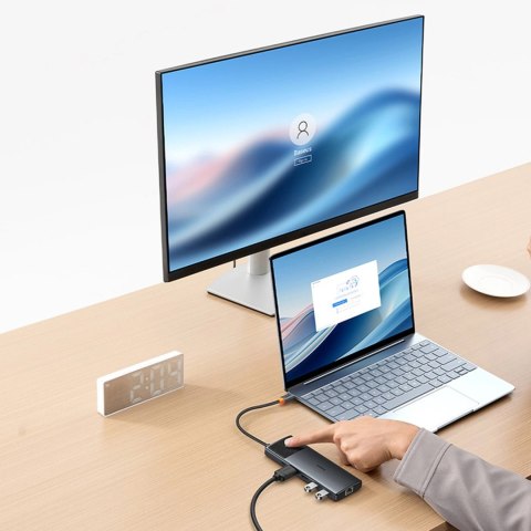 HUB 10w1 Baseus Metal Gleam Series USB-C do USB-C PD / USB-C / 3x USB-A / 2x HDMI / RJ-45 / SD / TF - czarny HUB 10w1 Baseus Metal Gleam Series USB-C do USB-C PD / USB-C / 3x USB-A / 2x HDMI / RJ-45 / SD / TF - czarny