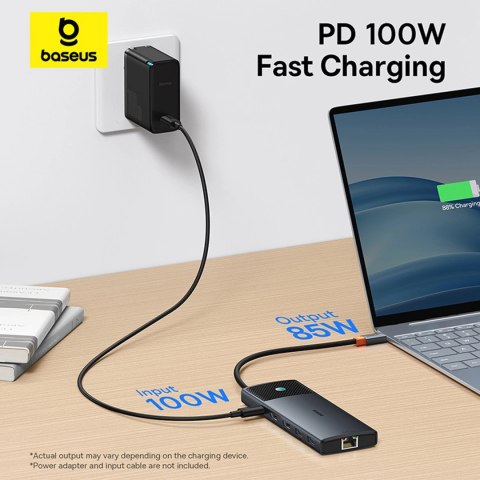 HUB 10w1 Baseus Metal Gleam Series USB-C do USB-C PD / USB-C / 3x USB-A / 2x HDMI / RJ-45 / SD / TF - czarny HUB 10w1 Baseus Metal Gleam Series USB-C do USB-C PD / USB-C / 3x USB-A / 2x HDMI / RJ-45 / SD / TF - czarny