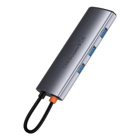 HUB 7w1 Baseus Metal Gleam Series USB-C do USB-C PD / 3x USB-A / HDMI / SD TF - szary HUB 7w1 Baseus Metal Gleam Series USB-C do USB-C PD / 3x USB-A / HDMI / SD TF - szary